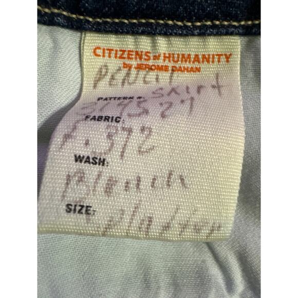 New Citizens of Humanity Denim Bleach Splatter Destroyed Pencil Jean Skirt 27 - Picture 8 of 14